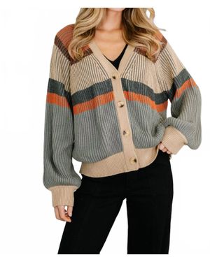 Haptics V-Neck Button Cardigan - Gray
