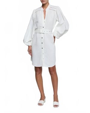 L'Agence Kiersten Long Sleeve Dress - White