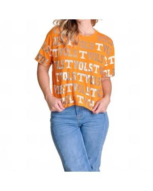 Stewart Simmons The Sequin Repeat Tee Tennessee - Orange