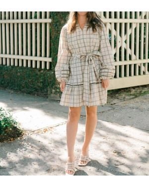 Merigold Adeline Garden Plaid Dress - Green