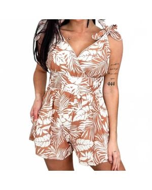 In February Lightweight Tie-Shoulder Romper - Pink