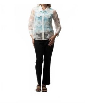 Weavz Sheer Flower Shirt - Blue