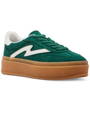 Madden Girl Lace-Up Suede Casual And Fashion Sneakers - Green