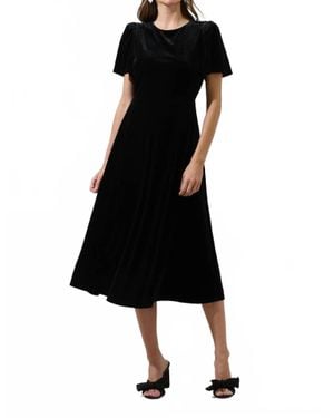 Sugarlips Mirba Velvet A-Line Midi Dress - Black