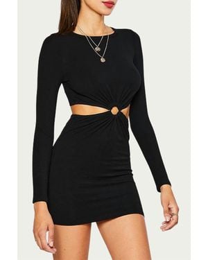 Pretty Garbage O-Ring Cutout Mini Dress - Black