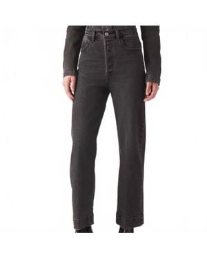 Levi's Premium Ribcage Straight Ankle Tailored Jeans - Gray