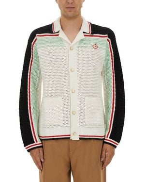 CASABLANCA Cotton Knit Tennis Shirt - Gray
