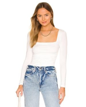 superdown Sofia Square Neck Top - White
