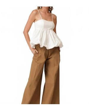 Line & Dot Wesley Mix-Media Top - White