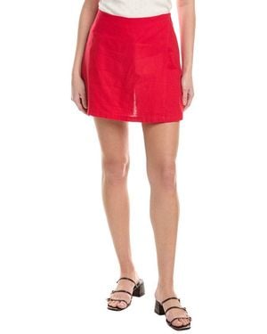 Michael Stars Linen-Blend Mini Skort - Red