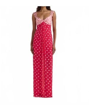 Saloni Chani Long Maxi Dress - Red