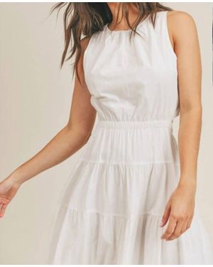 ..,merci Elastic Waist Side Cut Out Maxi Dress - White