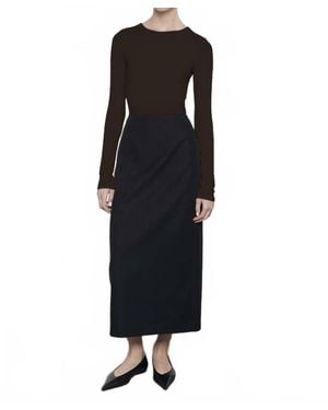 Enza Costa Silk Knit Crew Tee - Black