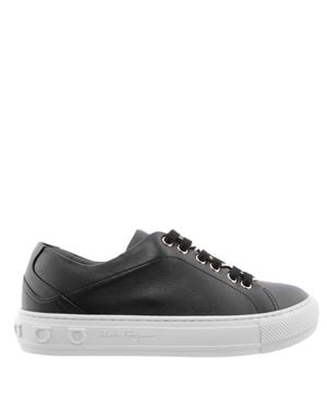 Ferragamo Ferragamo Nadine Low Top Tennis Sneakers - Black