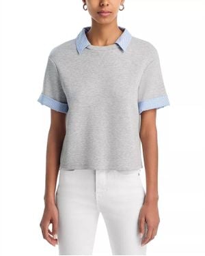 Veronica Beard Stuyvesant Mixed Media Top - White