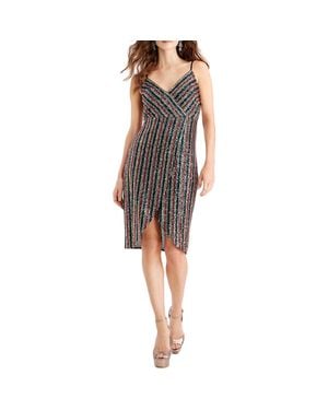 Betsey Johnson Sequined Sheath Cocktail Dress - Gray