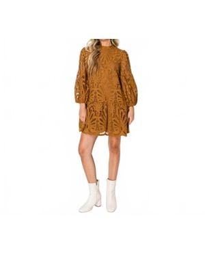 Love Wednesday Damask Lace Dress - Multicolor