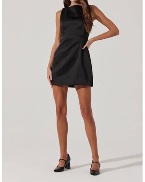 Astr Alisanne Satin Mini Dress - Black