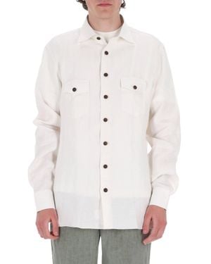 Borriello Nigel Pure Linen Overshirt Jacket - White