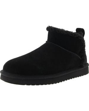 Koolaburra 1167970 Faux Fur Lined Leather Shearling Boots - Black