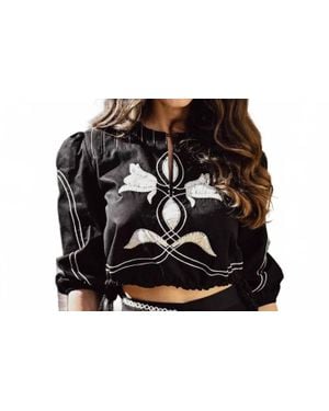 Never A Wallflower Florentine Top - Black