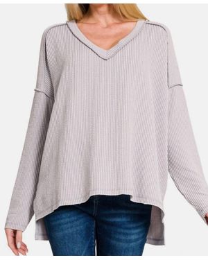 Zenana Everyone's Favorite Ribbed Top - Gray