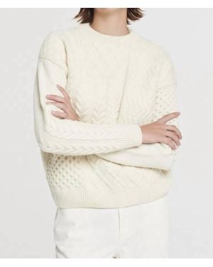 Pomandère Crewneck With Patchwork Pattern - Natural