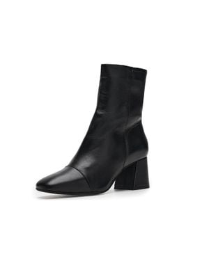 Free People Wisteria Leather Cap Toe Ankle Boots Zogg2849 - Black
