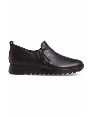 Munro Kit Side Zipper Loafer - Black