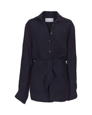 Anemos The La Button Down Wrap Dress - Blue