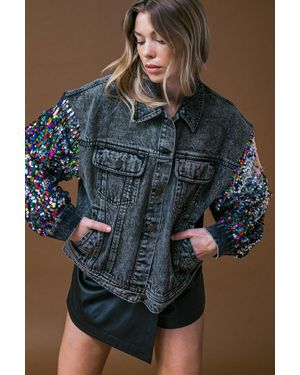 TRUEDAMES Going There Washed Denim Jacket - Blue
