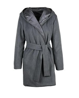 Marella Polyester-Blend Belted Reversible Padded Coat - Gray