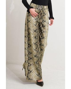 TRUEDAMES Glam Venom Faux Leather Pants - Brown