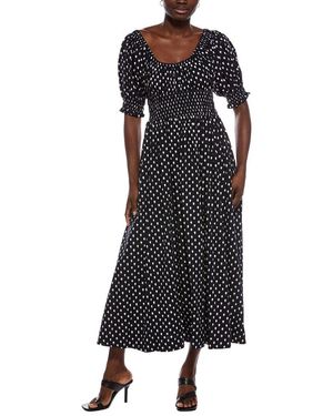 Madewell Smocked Waist Midi Dress - Black