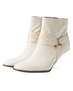 Vionic Carnelia Leather Boots - White