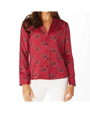 Stewart Simmons Gamecock Button Up Long Sleeve Shirt - Red
