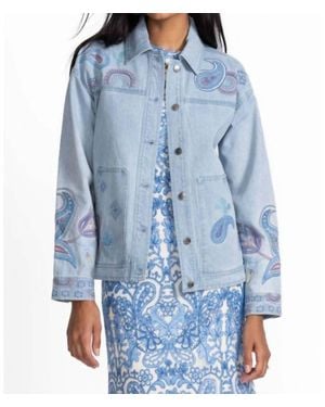 Johnny Was Trapunto Denim Chore Jacket Neilly - Blue