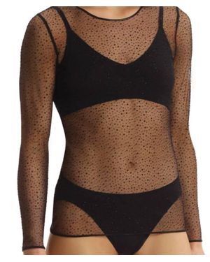 Commando Mesh Long Sleeve Top - Black