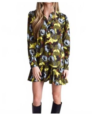 Never A Wallflower Everything Long Sleeve Dress With Ruffle - Yellow