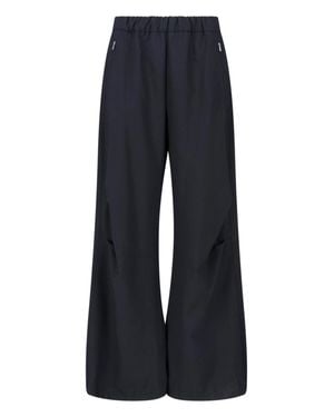 Laminar Wide-Leg Wool Blend Pants - Blue