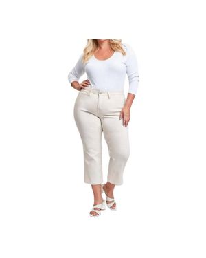 ROYALTY FOR ME Mid-Rise Wide Leg Cropped Pants - White