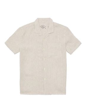 Alex Crane Camp Striped Button Down Shirt - White