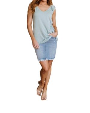 Lovely Melody Good For You Ruffle Detail Tank - Blue
