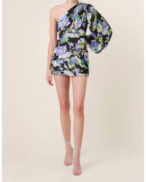 Line & Dot Bloom Mini Dress - Multicolor