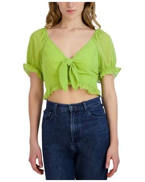 BCBGeneration Clip Dot Knot Front Crop Top] - Green