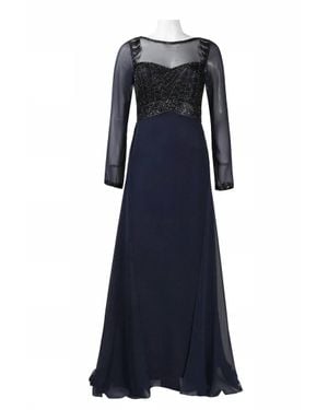 Sue Wong Beaded Bodice Evening Dress - Blue