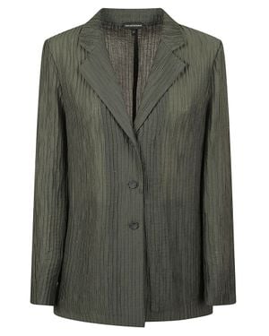 Emporio Armani Sparkling Pleated Crepon Blazer - Green