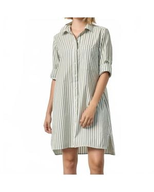 Lilla P Striped Shirt Mini Dress - Multicolor