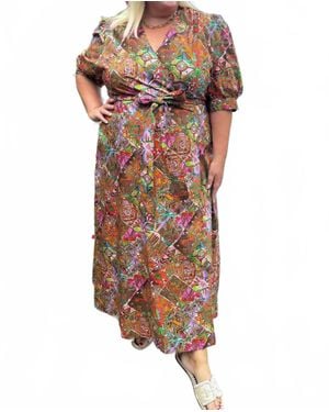Marie Oliver Rita V-Neck Wrap Maxi Dress - Multicolor