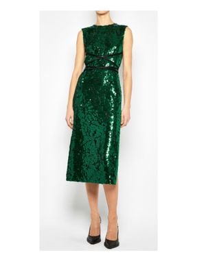 Prabal Gurung Sequin Midi Sheath Dress - Green